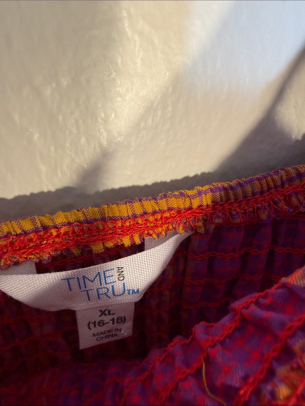 Time and Tru Colorful Plaid Cotton Smocked Top Sleeveless Maxi Dress XL - Picture 2 of 8